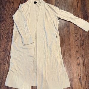 Beige Banana Republic, long linen cardigan. Size large.